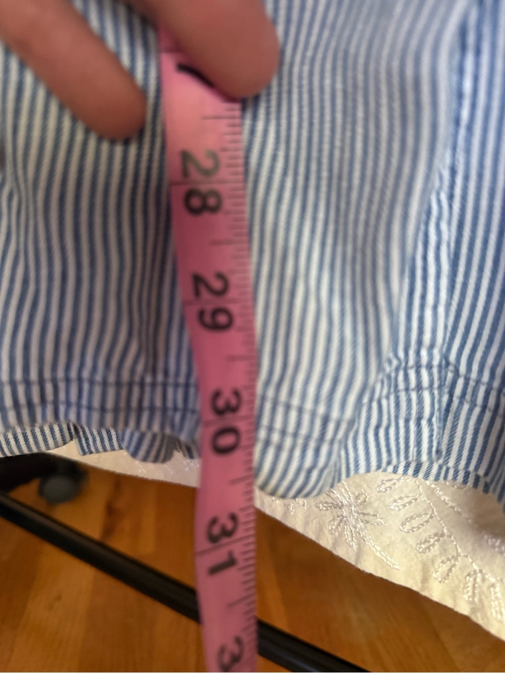 Lands' End Blue & White Pinstripe Shirt Midi Dress - Picture 6 of 8